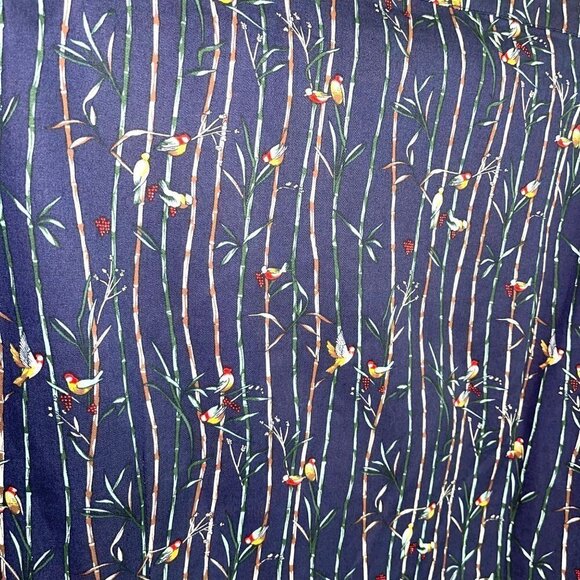 Mr. Peacock Button Front Shirt Mens Size XL Botanical Bird Print Cotton Spandex - Picture 10 of 12